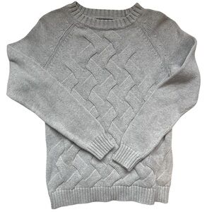 Lands end grey cable knit sweater